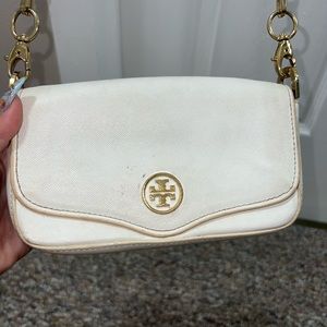 Tory Burch  crossbody bag, long. White/gold Refer